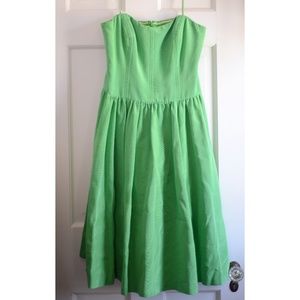 Nicole Miller Green Strapless Dress Sz 8